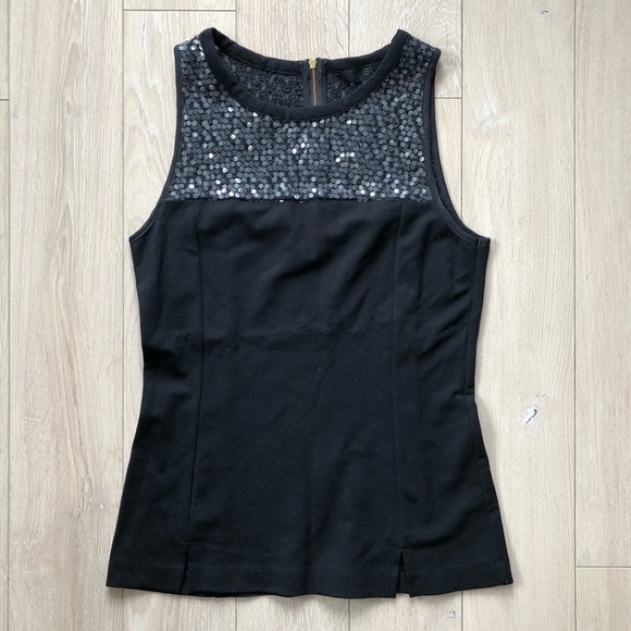 Banana Republic Black Sequin Top Women’s Size 4 - Picture 1 of 9